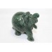 Figurine Handmade Carved Natural Green Jade Stone Elephant Statue Home Décor E3